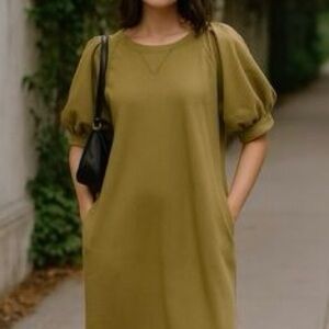 Universal Thread Puff Sleeve Shirt Dress